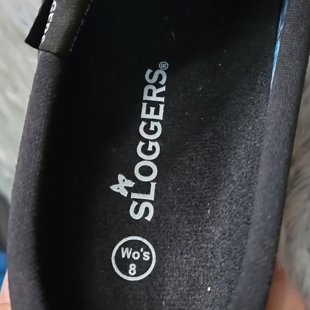 Sloggers Blue/Black Floral Print Gardening Shoes, Womens 8, Excellent Condition - Picture 2 of 10